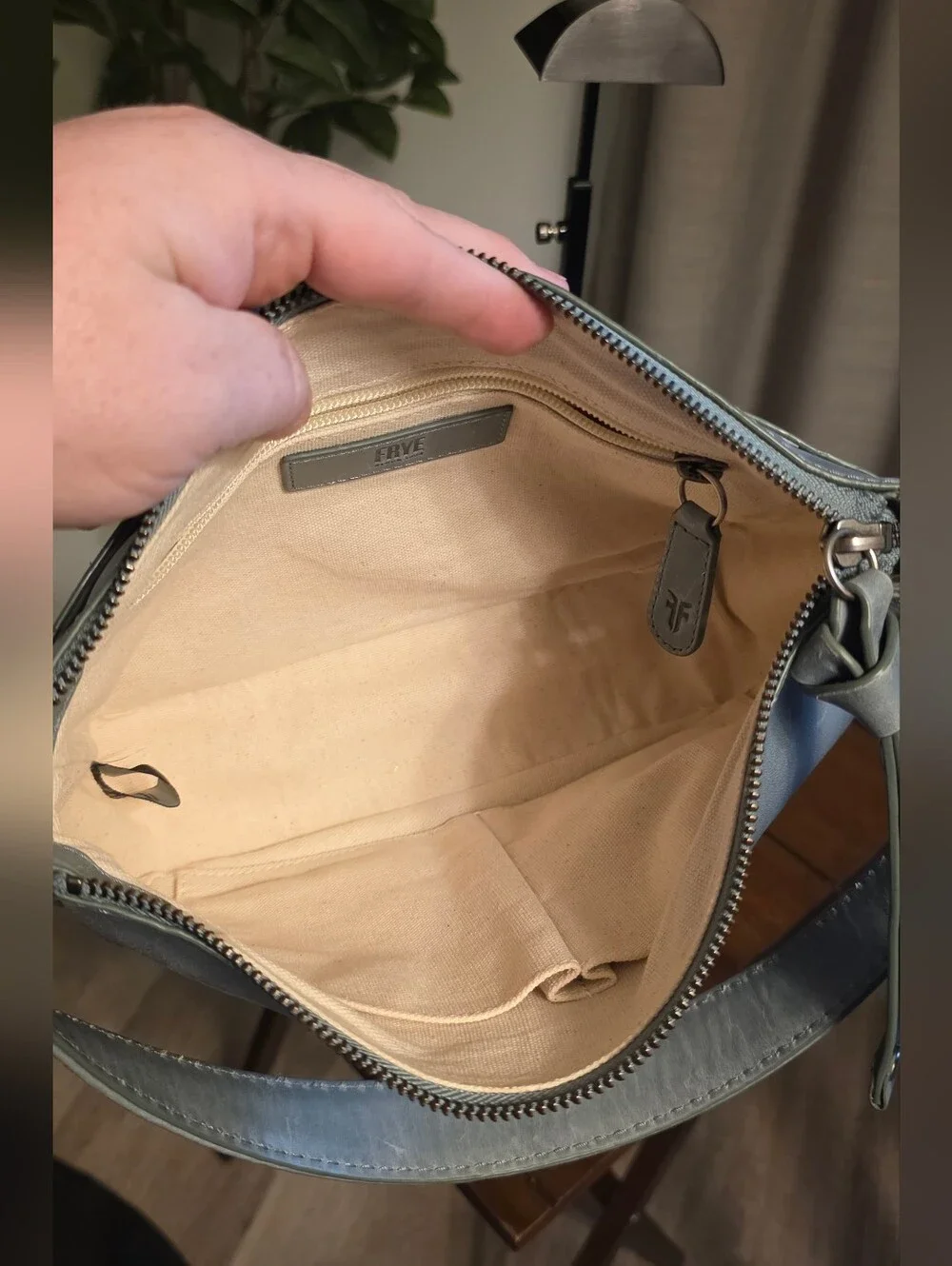 Frye Melissa Blue Leather Shoulder Bag - Picture 5 of 8